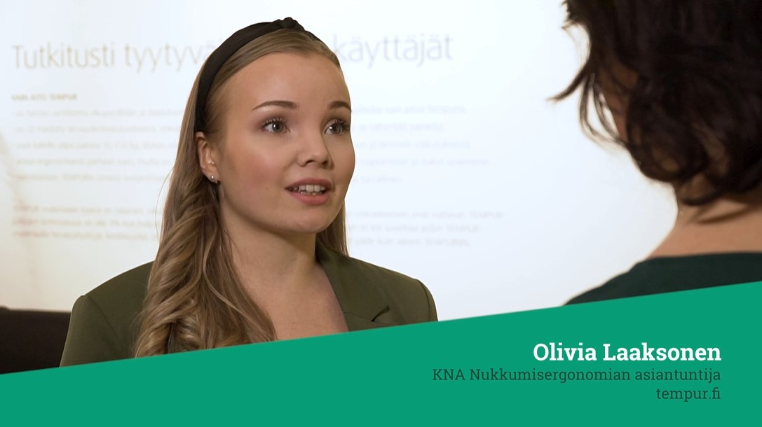 Olivia Laaksonen KNA Nukkumisergonomian asiantuntija